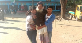 কাউনিয়ায় নাতির ঘাড়ে চড়ে ভোট দিলেন ১৩৫ বছর বয়স্ক নয়া মিয়া 